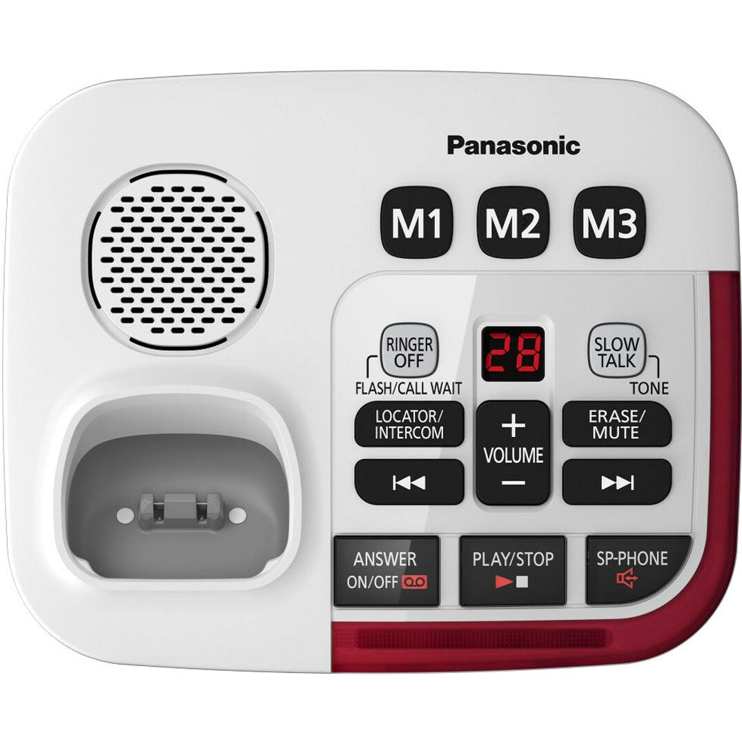 Panasonic DECT 6.0 Plus Cordless Phone KX-TGM420W Amplified Cordless Phone with Digital Answering Machine - 1 Handset, White