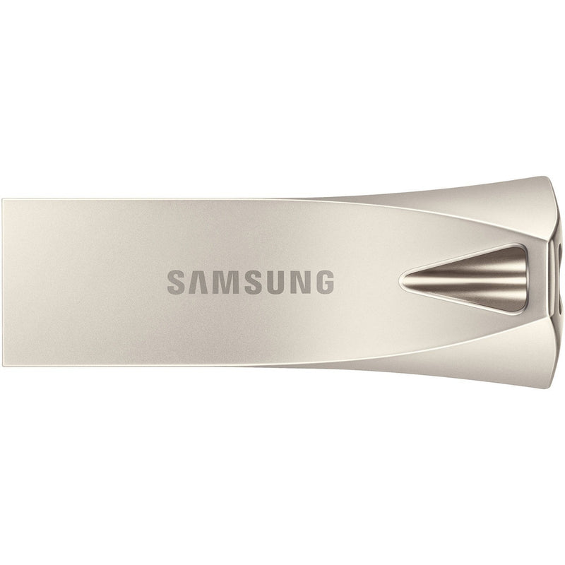 Top view of Samsung BAR Plus highlighting premium metal finish