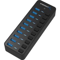 Sabrent 10-Port USB 3.0 Hub with Individual Power Switches, 60W External Hub, LED Indicators, 5Gbps Transfer Speed, Mac PC Linux Compatible Black HB-BU10 (2 Year Warranty)