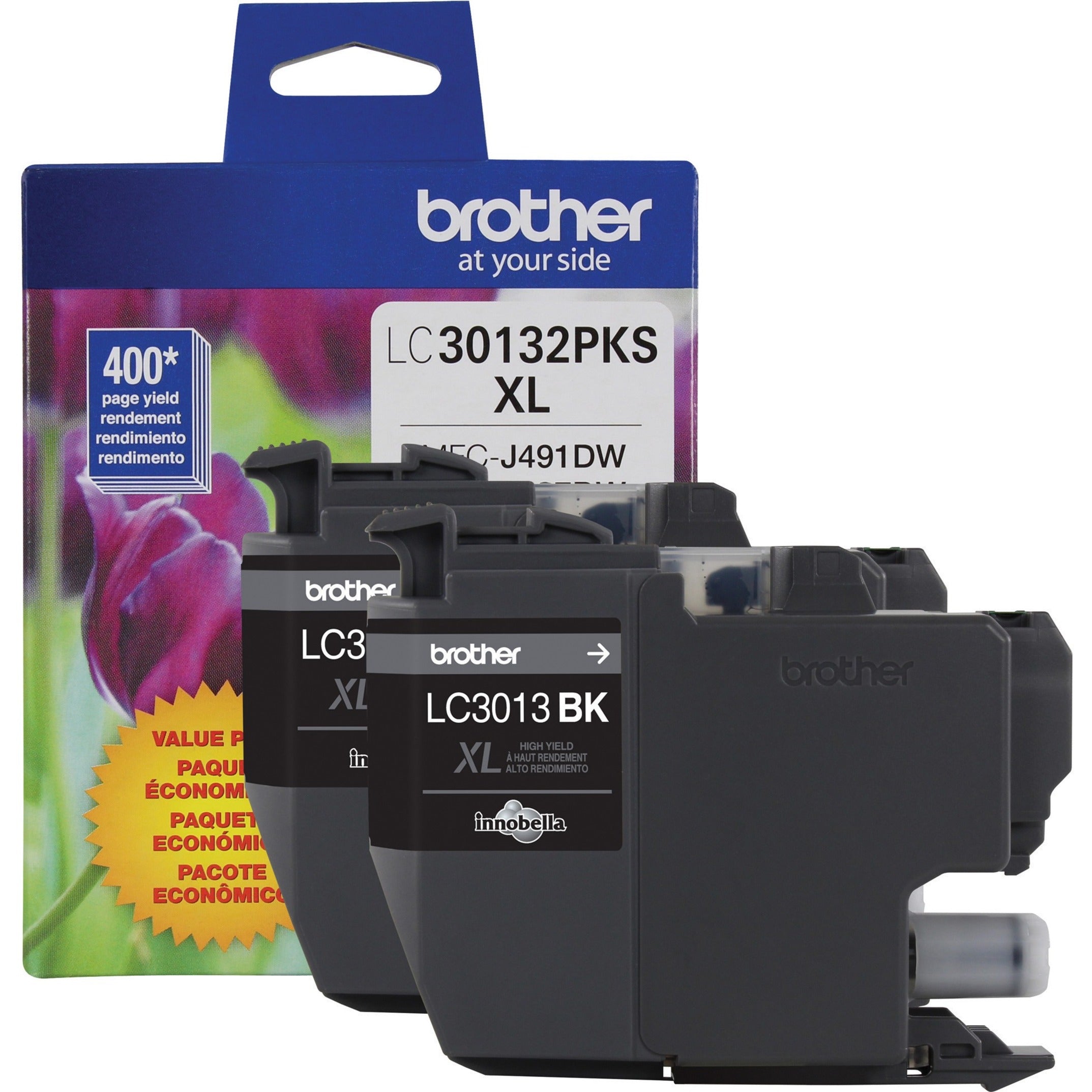 Brother LC30132PKS High Yield 2 Pack of Black Ink, Compatible with MFCJ491DW, MFCJ497DW, MFCJ690DW, MFCJ895DW