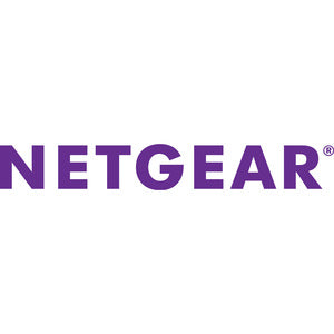 NETGEAR corporate logo in purple typography on white background