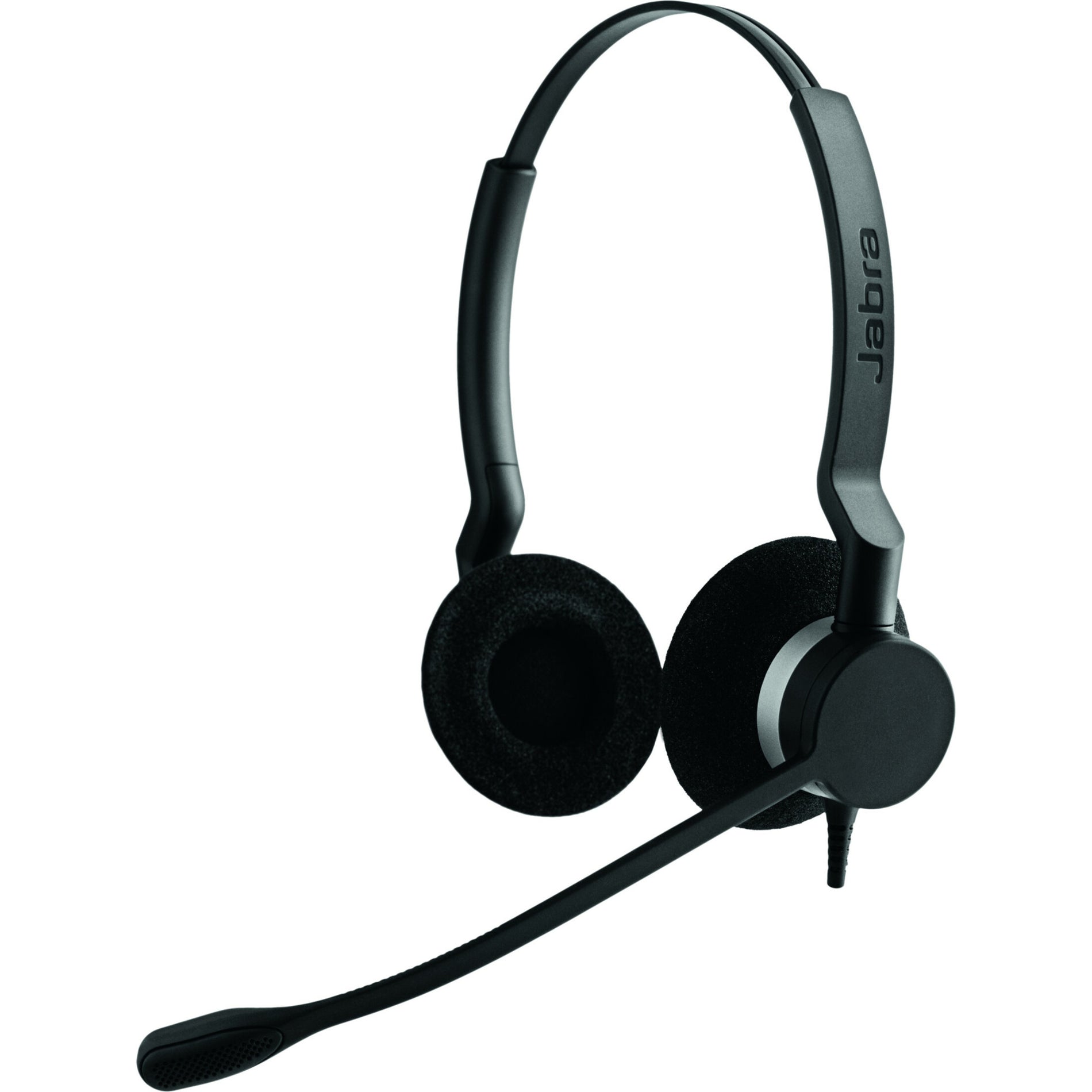 Angled view of Jabra BIZ 2300 headset highlighting comfortable ear cushions and lightweight design-alternate-image4