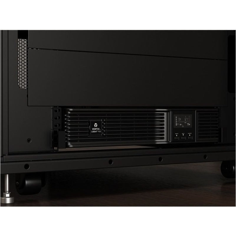 Liebert PSI5 UPS installed in AV rack showing sleek integration