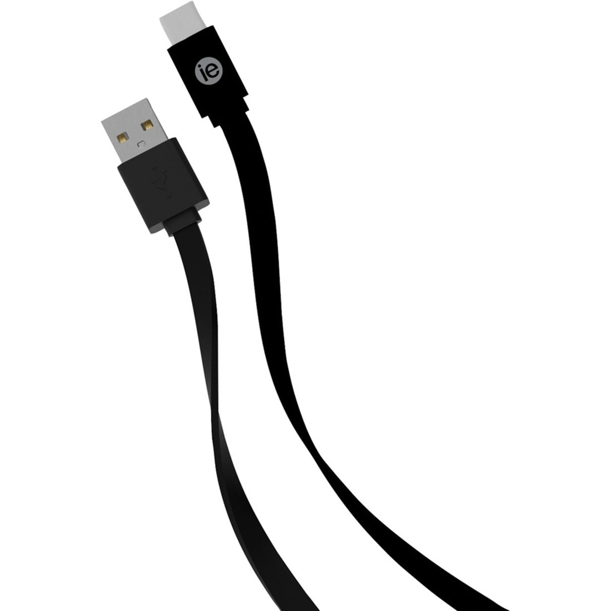 iEssentials IEN-FC4C-BK USB Data Transfer Cable, 4 ft Flat USB Type A to USB Type C, Black