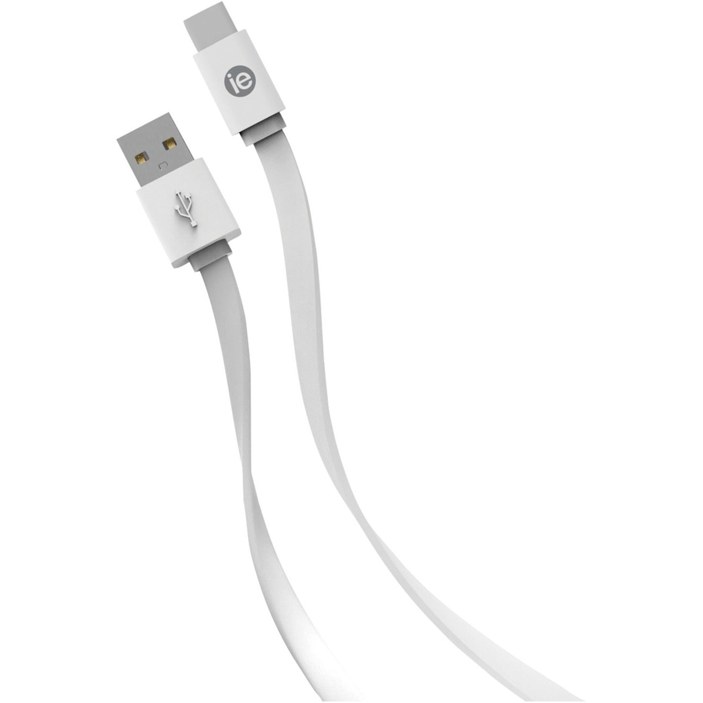 iEssentials IEN-FC4C-WT USB Data Transfer Cable, 4 ft Flat USB Type A to USB Type C, White