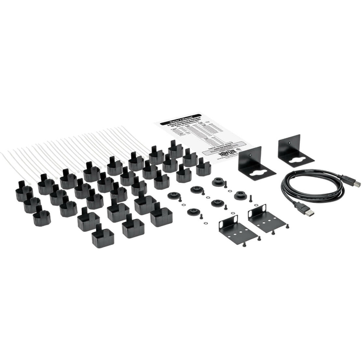 Layout of PDU installation accessories including mounting hardware and plug locks-alternate-image7