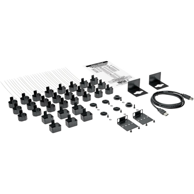 Layout of PDU installation accessories including mounting hardware and plug locks