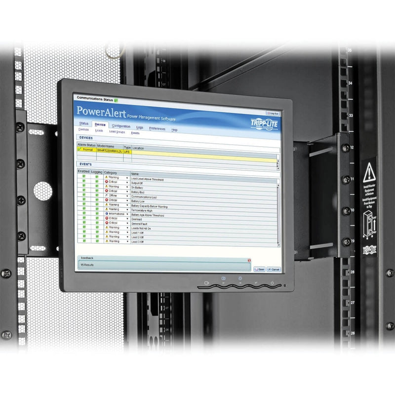 Screenshot of PowerAlert software interface displaying system monitoring dashboard