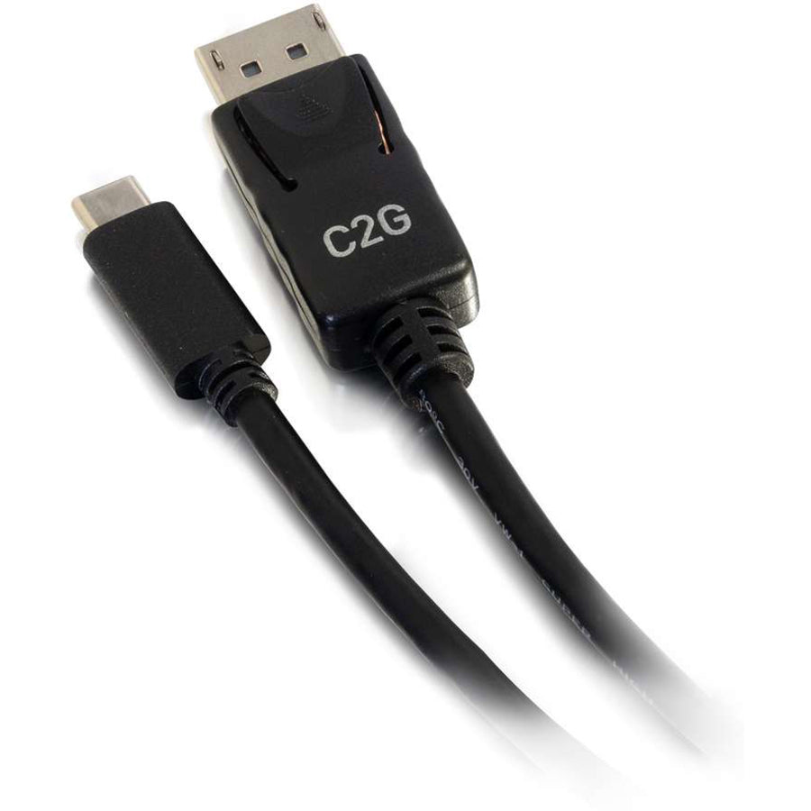 Angled view of C2G USB-C to DisplayPort cable showing both connectors and cable construction-alternate-image5