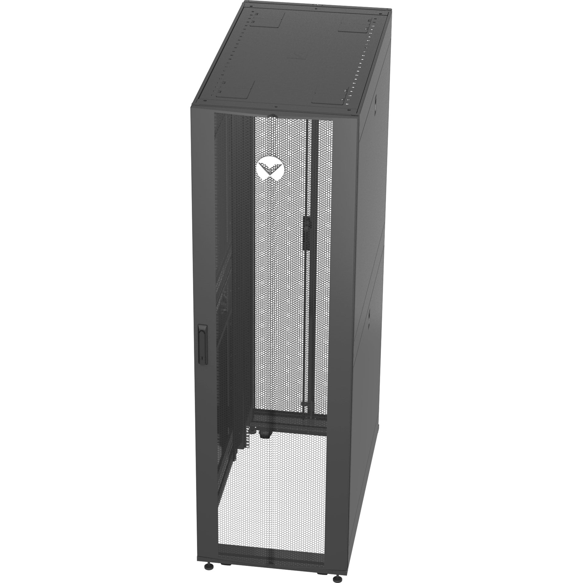 Side perspective of Vertiv VR3100 showing split panel access design-alternate-image7