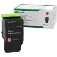 Lexmark 78C0U30 Magenta Ultra High Yield Toner Cartridge with retail packaging showing product specifications and branding