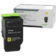 Lexmark 78C0X40 yellow toner cartridge with retail packaging showing extra high yield capacity-alternate-image1