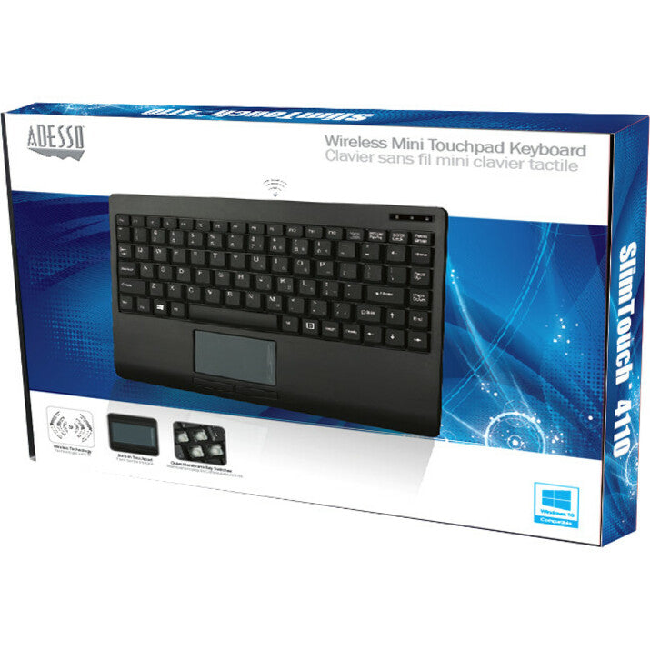 Retail packaging of Adesso wireless keyboard