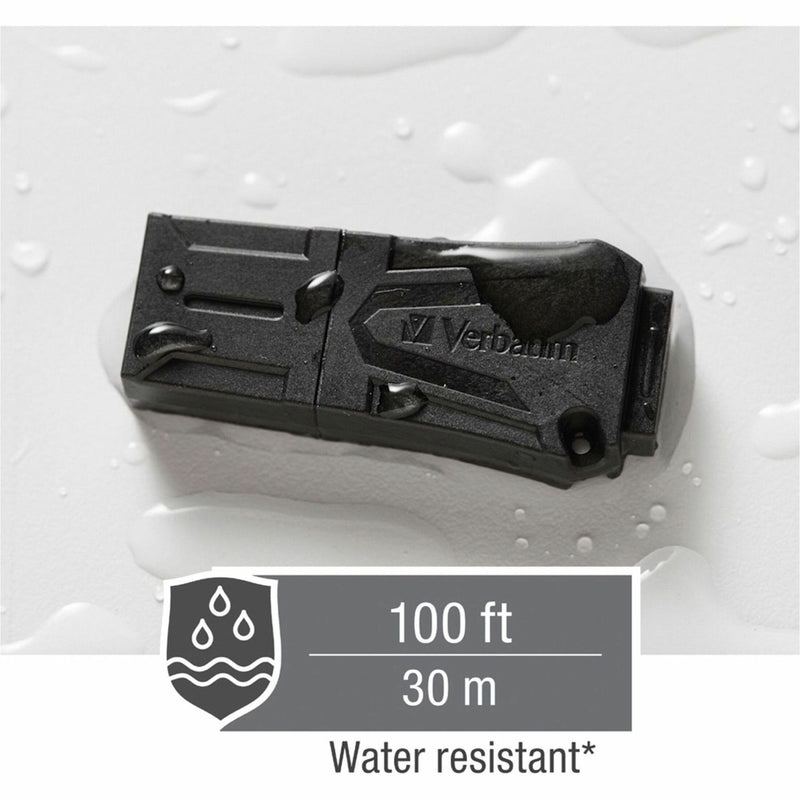 ToughMAX USB drive with water resistance certification display