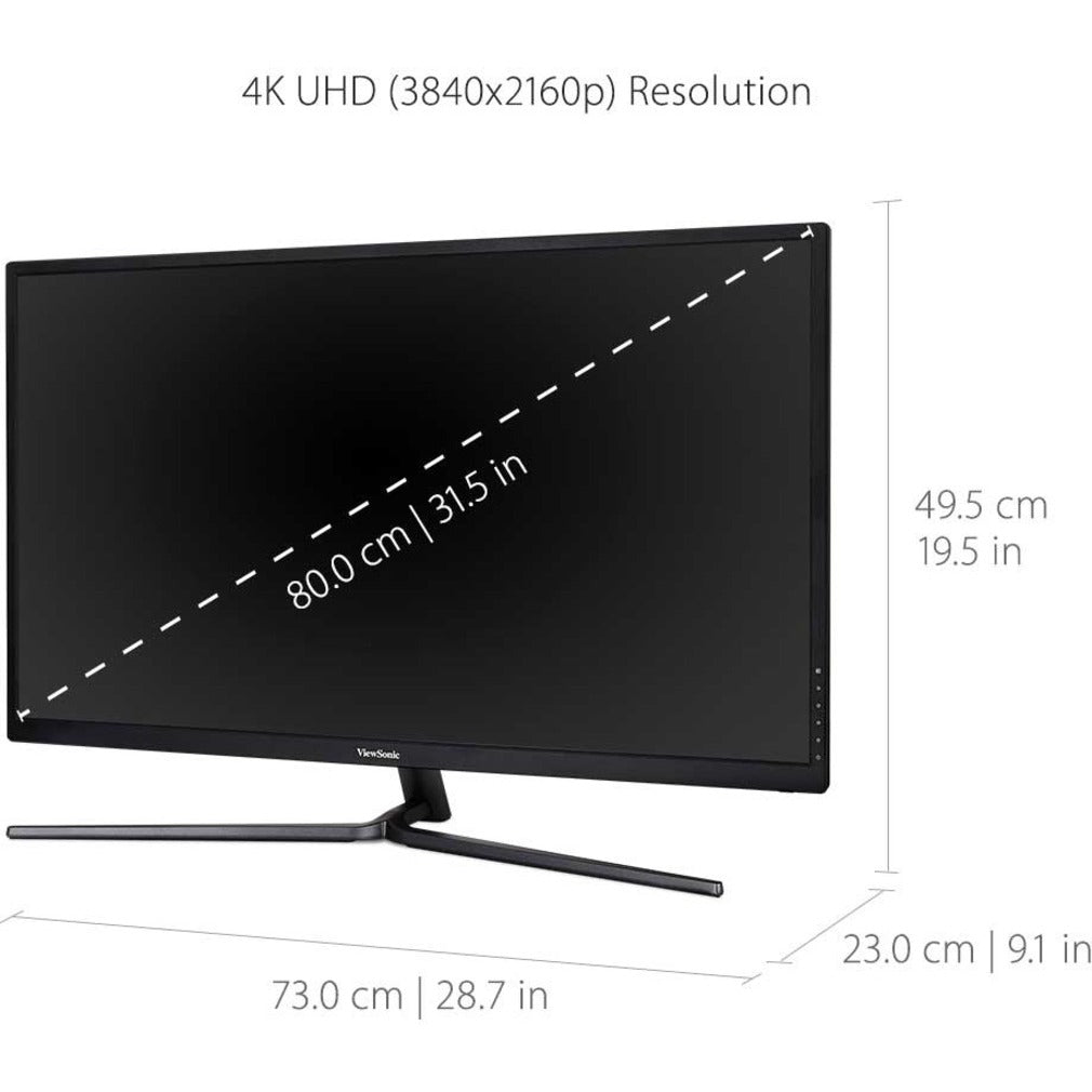 ViewSonic VX3211-4K-MHD Widescreen LCD Monitor, 32IN 3840X2160 UHD 300CD 10BIT COLOR 2HDMI DP SP IN