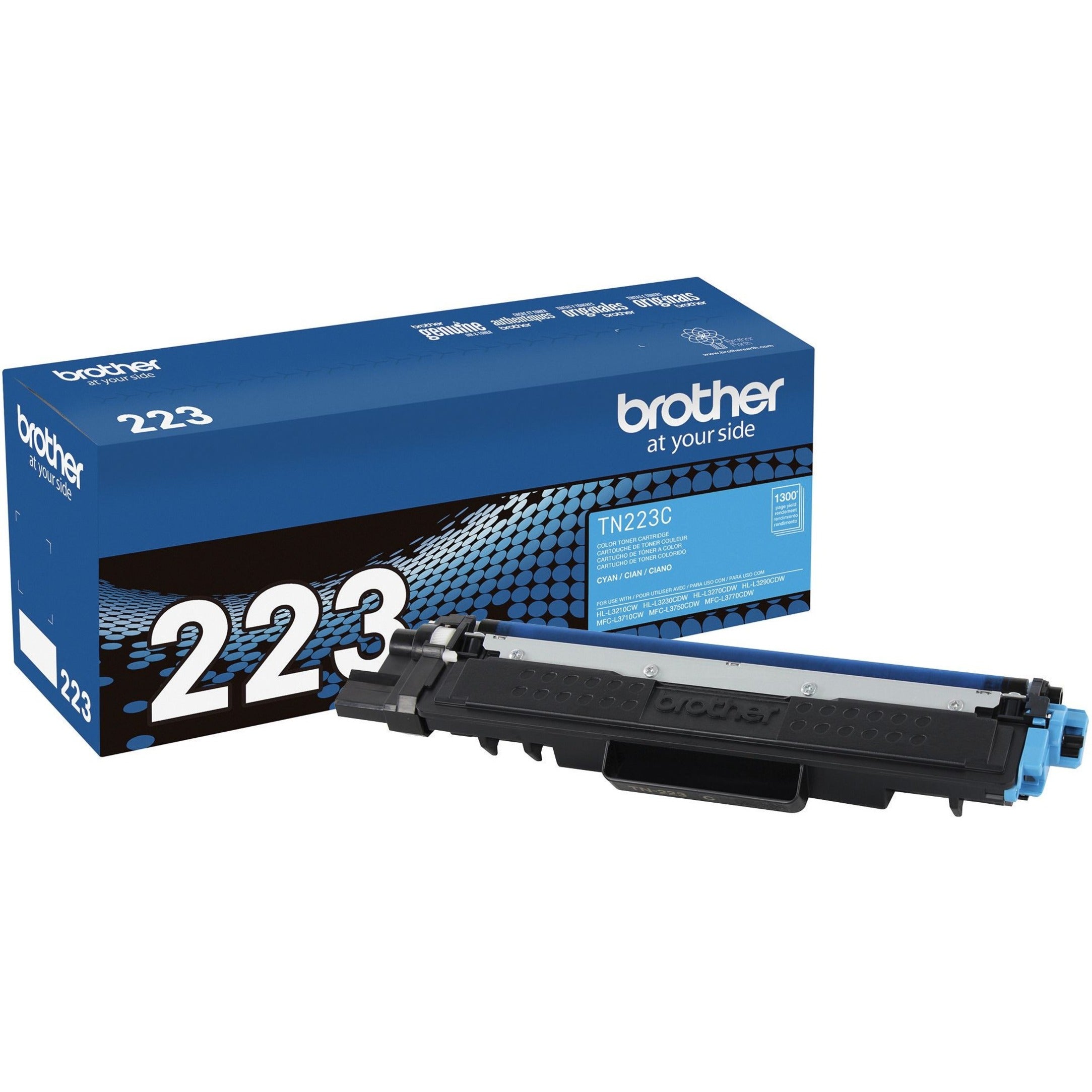 Brother TN223C ตลับหมึกแท้ สีฟ้า - ผลผลิตมาตรฐาน 1300 หน้า