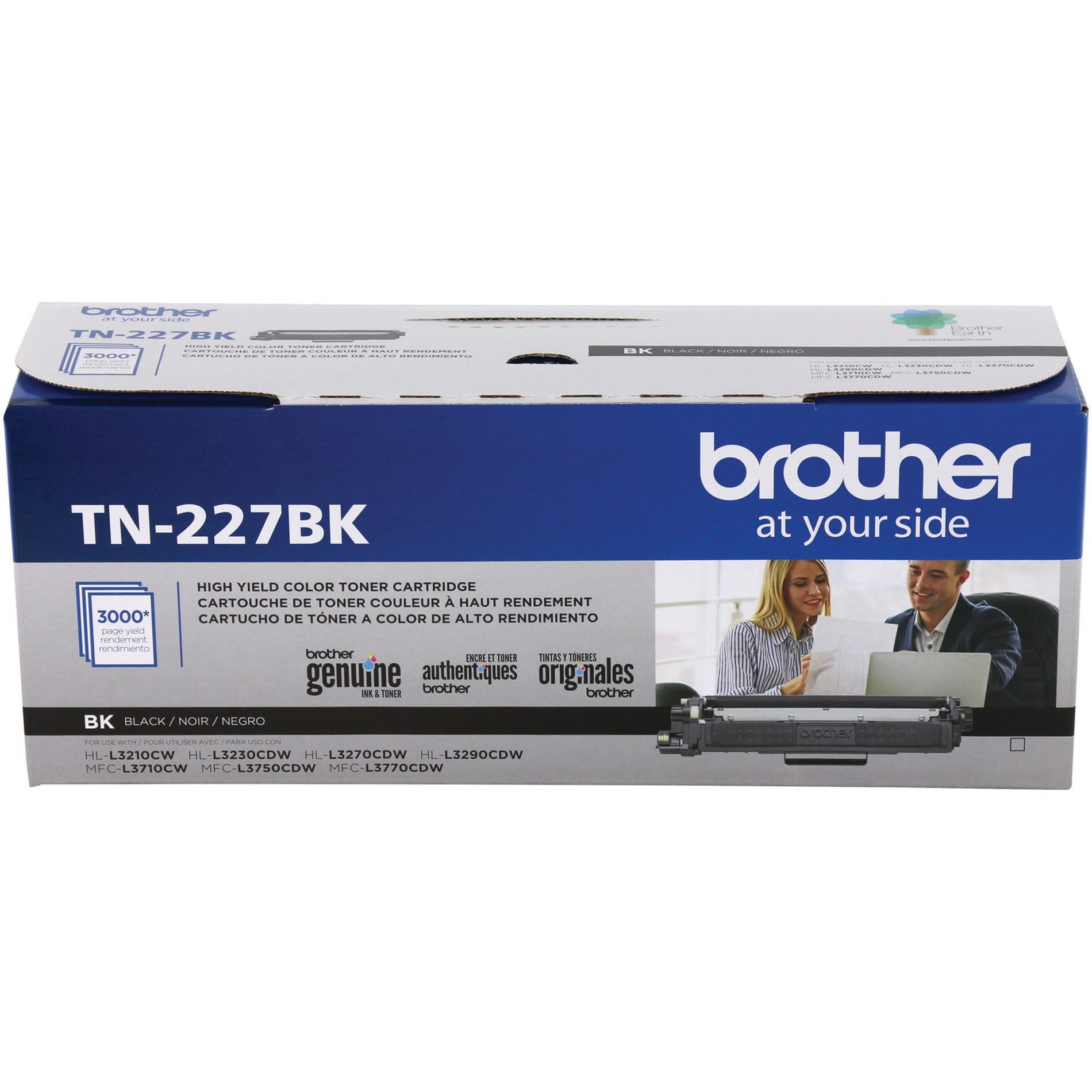 Brother TN227BK ตลับหมึกดำแท้ ความจุสูง - 3000 หน้า