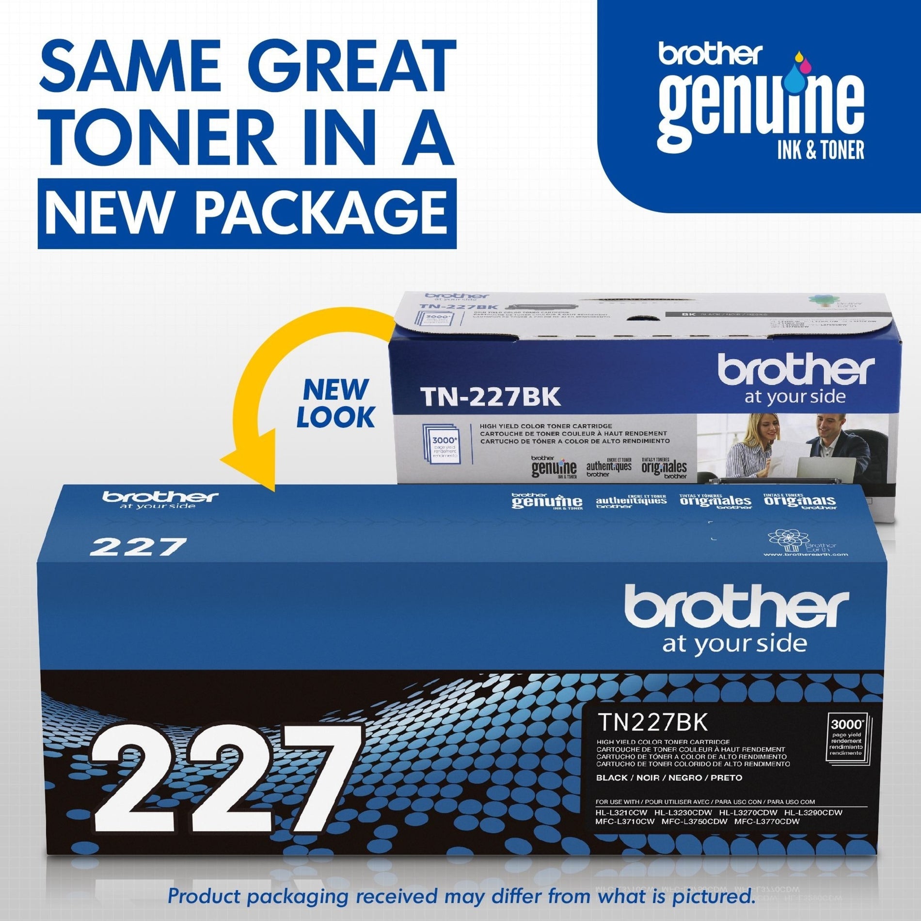 Brother TN227BK ตลับหมึกดำแท้ ความจุสูง - 3000 หน้า