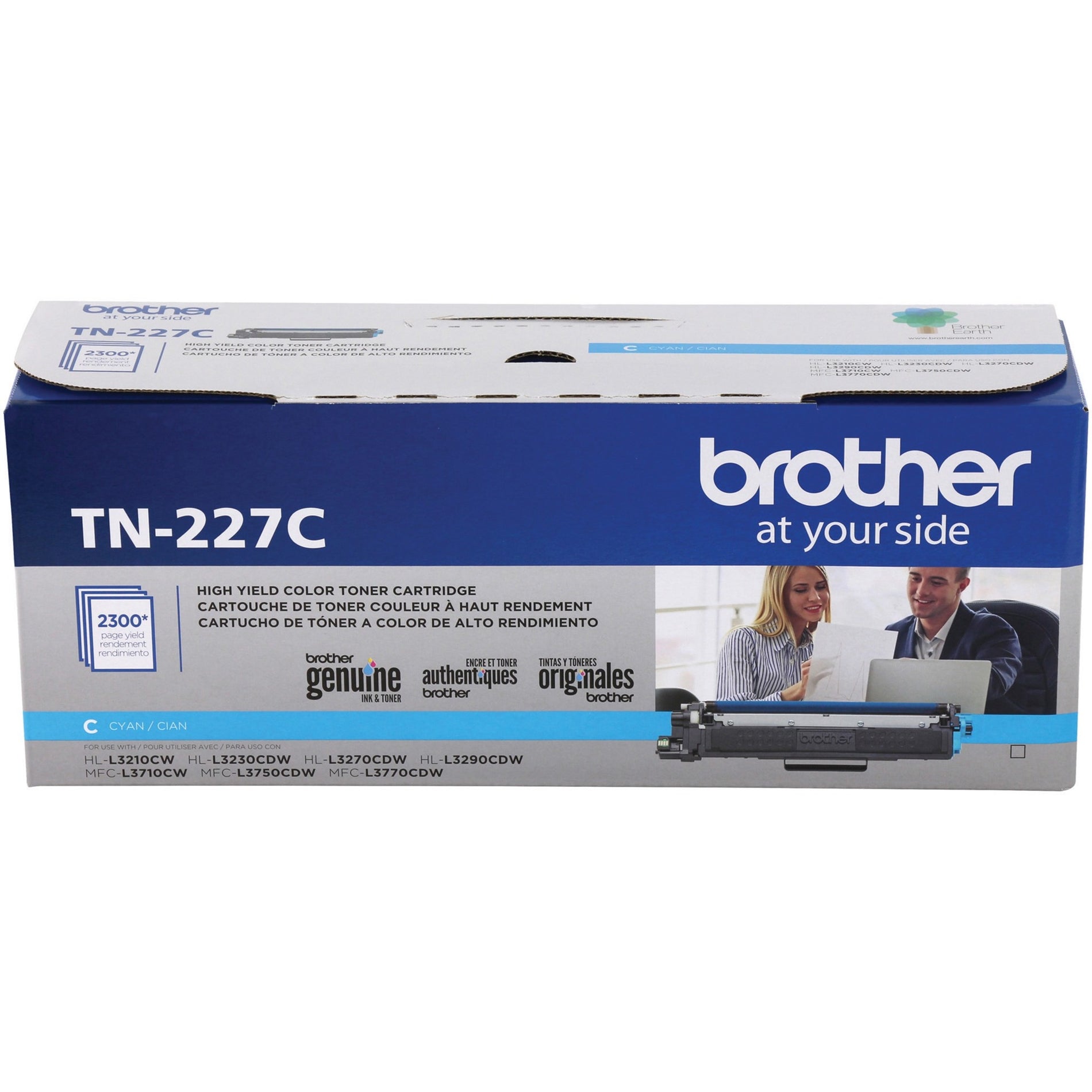 โทนเนอร์แท้สีน้ำเงินเข้ม Brother TN227C - การพิมพ์สีสดใส 2300 หน้า