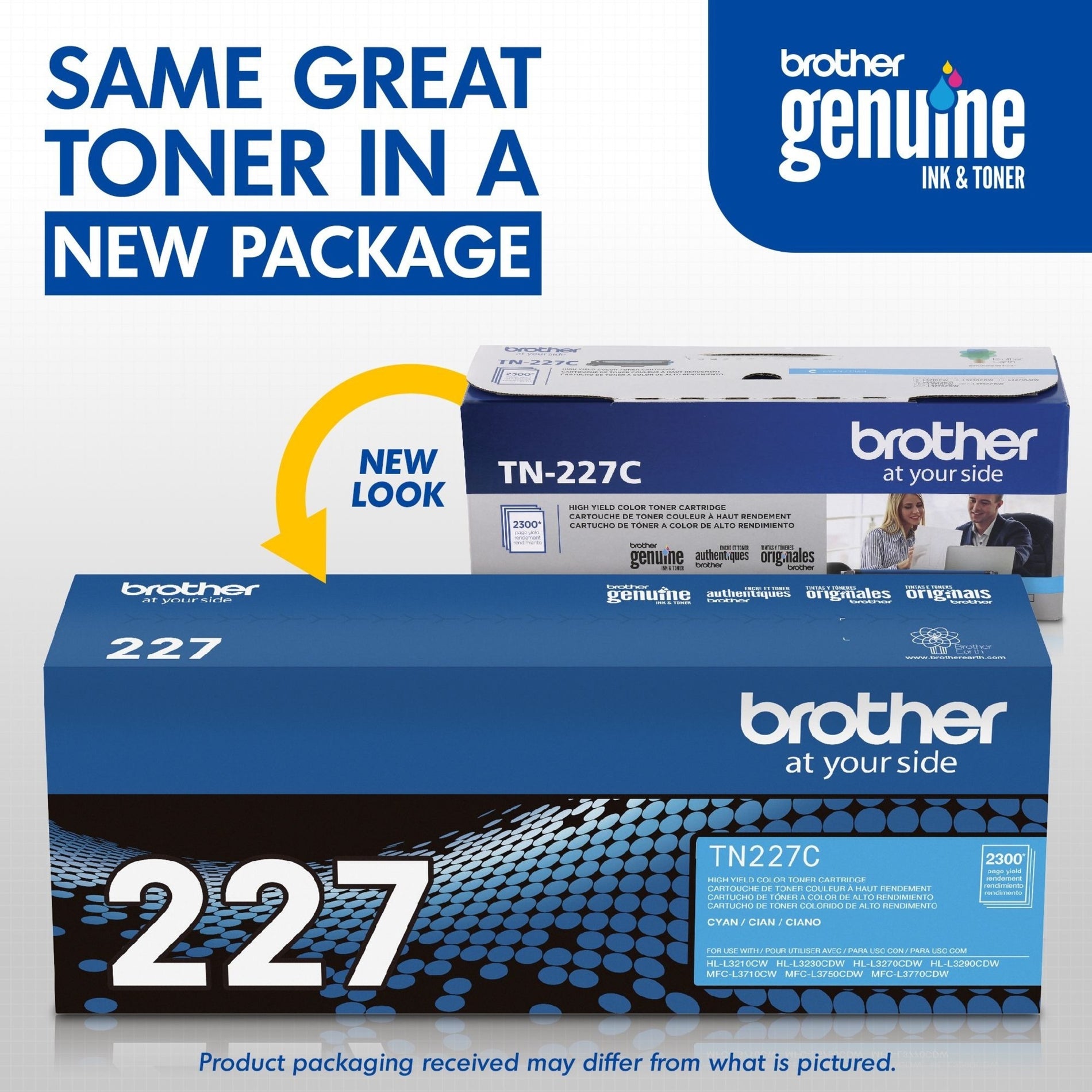 โทนเนอร์แท้สีน้ำเงินเข้ม Brother TN227C - การพิมพ์สีสดใส 2300 หน้า