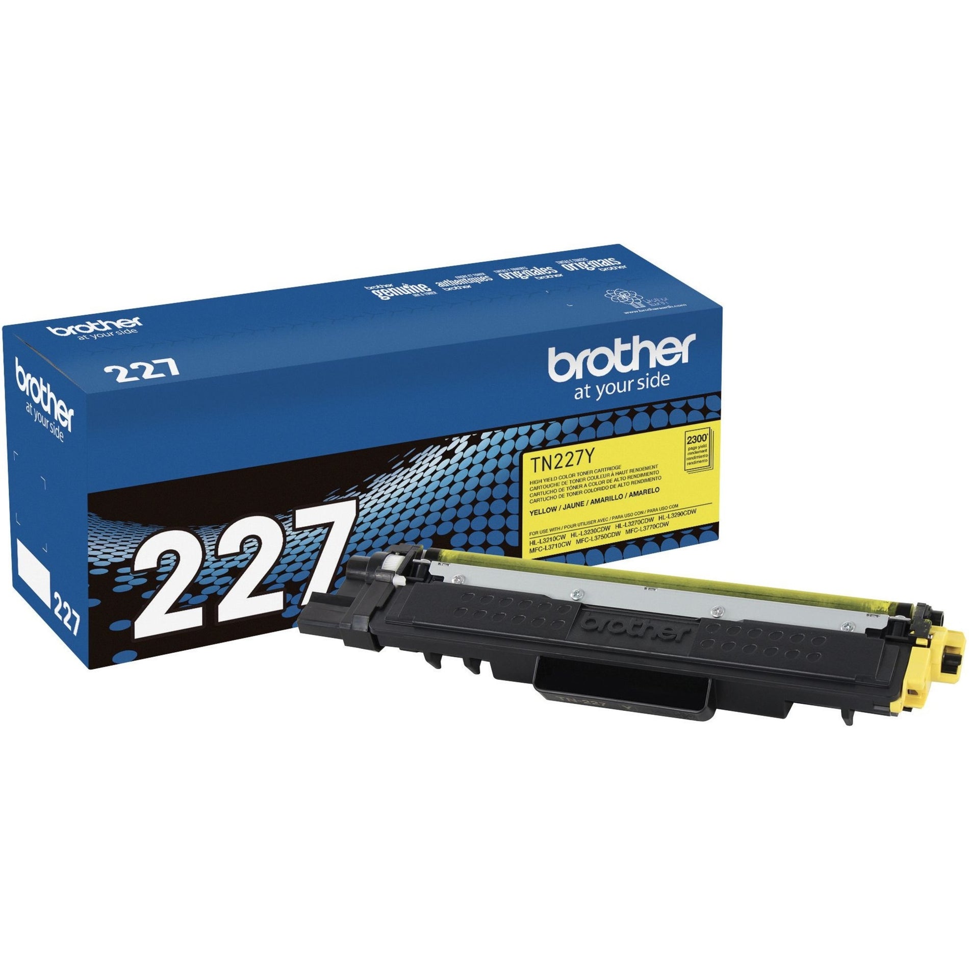 Brother TN227Y Genuine High Yield Yellow Toner Cartridge, Compatible with HL-L3210CW, HL-L3230CDW, HL-L3270CDW, HL-L3290CDW, MFC-L3710CW, MFC-L3750CDW, MFC-L3770CDW