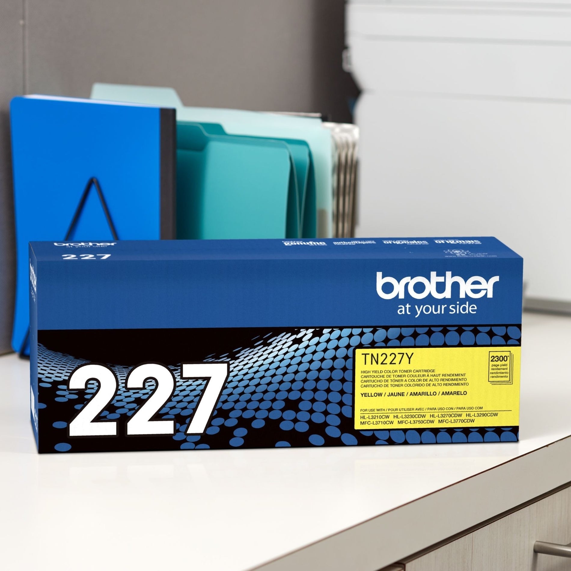 Brother TN227Y Genuine High Yield Yellow Toner Cartridge, Compatible with HL-L3210CW, HL-L3230CDW, HL-L3270CDW, HL-L3290CDW, MFC-L3710CW, MFC-L3750CDW, MFC-L3770CDW