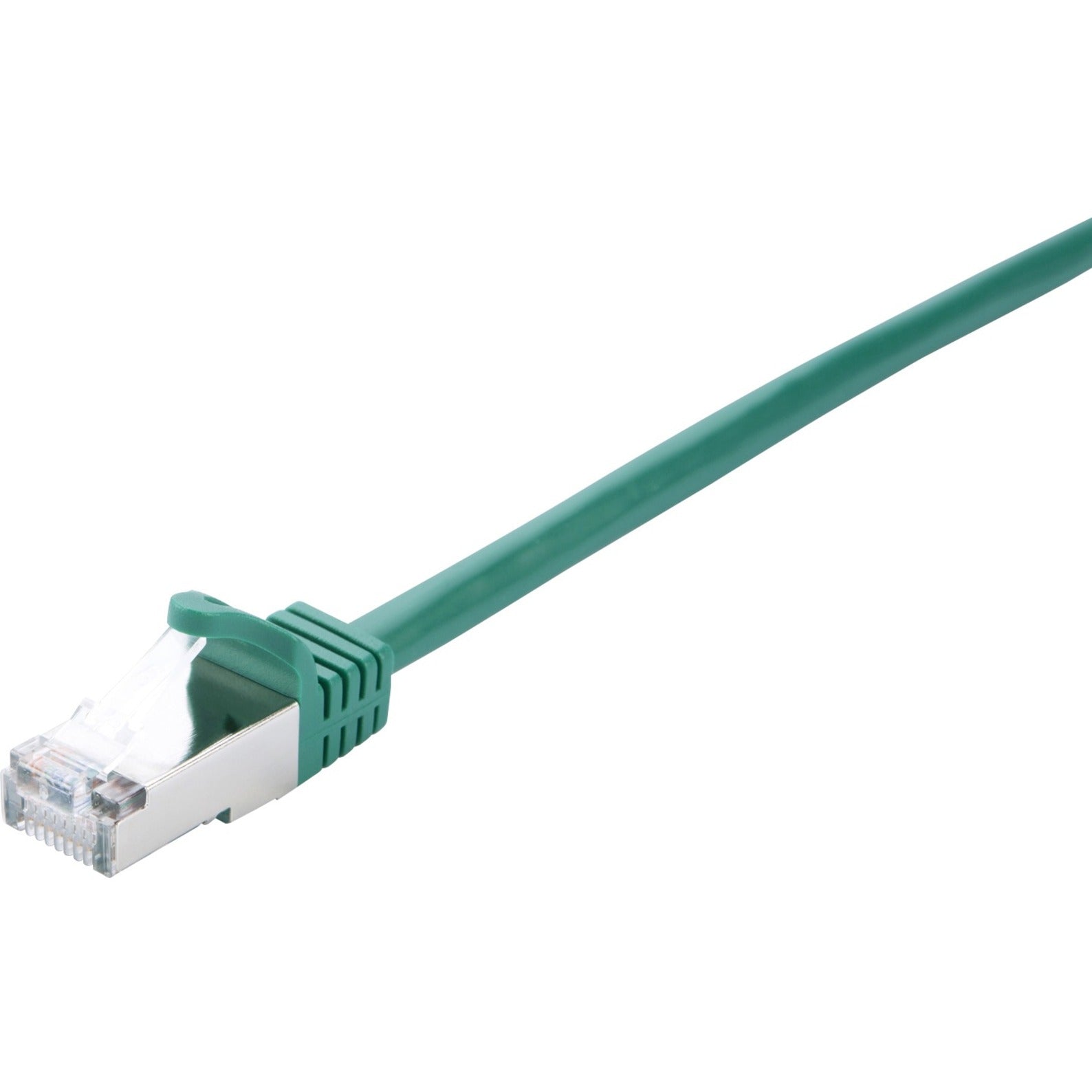 V7 V7CAT6STP-05M-GRN-1N Green Cat6 Shielded (STP) Cable RJ45 Male to RJ45 Male 5m 16.4ft, Strain Relief, Locking Latch, Crosstalk Protection, Noise Reducing