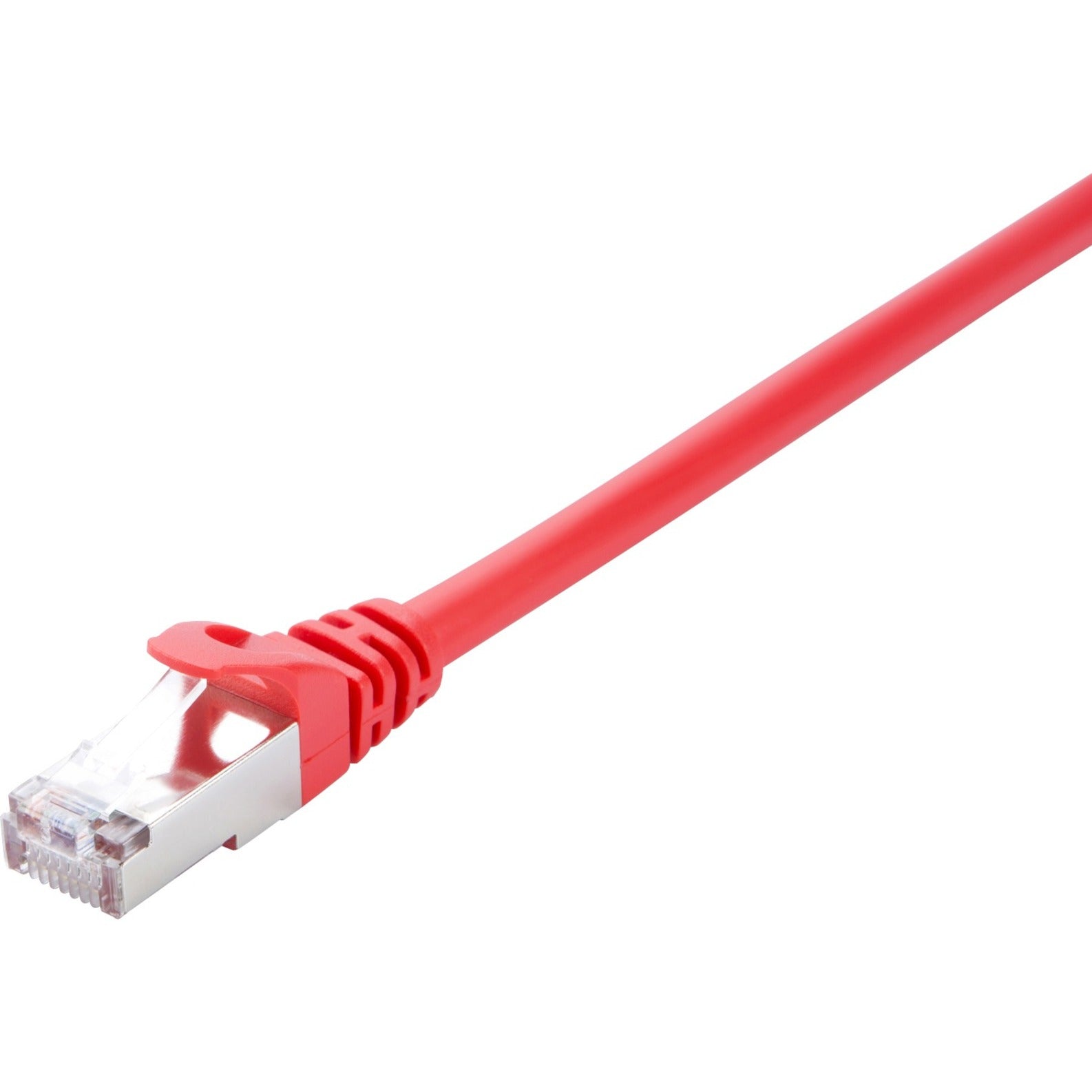 V7 V7CAT6STP-05M-RED-1N Red Cat6 Shielded (STP) Cable RJ45 Male to RJ45 Male 5m 16.4ft, Strain Relief, Locking Latch, Crosstalk Protection, Noise Reducing