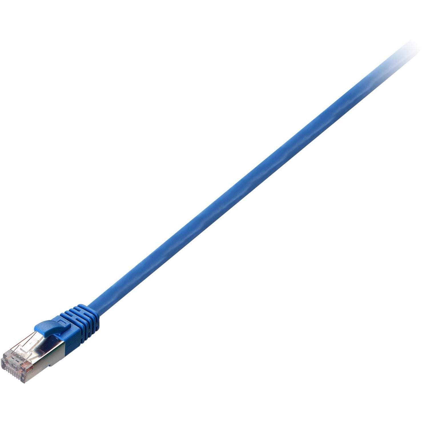 V7 V7CAT5STP-10M-BLU-1N Blue Cat5e Shielded (STP) Cable RJ45 Male to RJ45 Male 10m 32.8ft, Molded, Booted, Locking Latch, Strain Relief, Noise Reducing