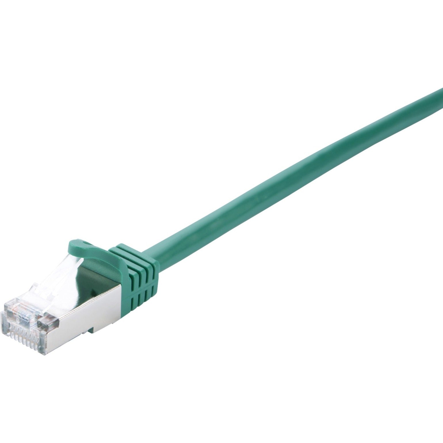 V7 V7CAT6STP-10M-GRN-1N Green Cat6 Shielded (STP) Cable RJ45 Male to RJ45 Male 10m 32.8ft, Molded, Booted, Locking Latch, Strain Relief, Noise Reducing, Snagless, 100 Mbit/s