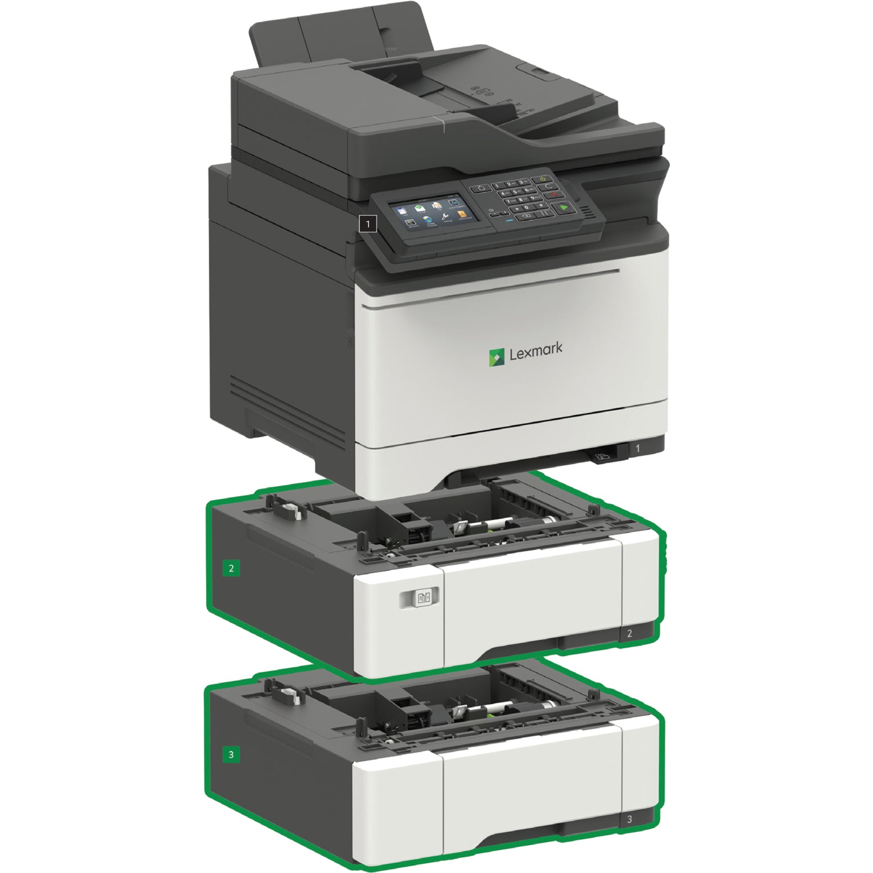 Lexmark 42CT361 CX522ade 컬러 레이저 다기능 프린터 자동 이중 인쇄 초당 35 장 인쇄 속도 2400 x 600 dpi 해상도