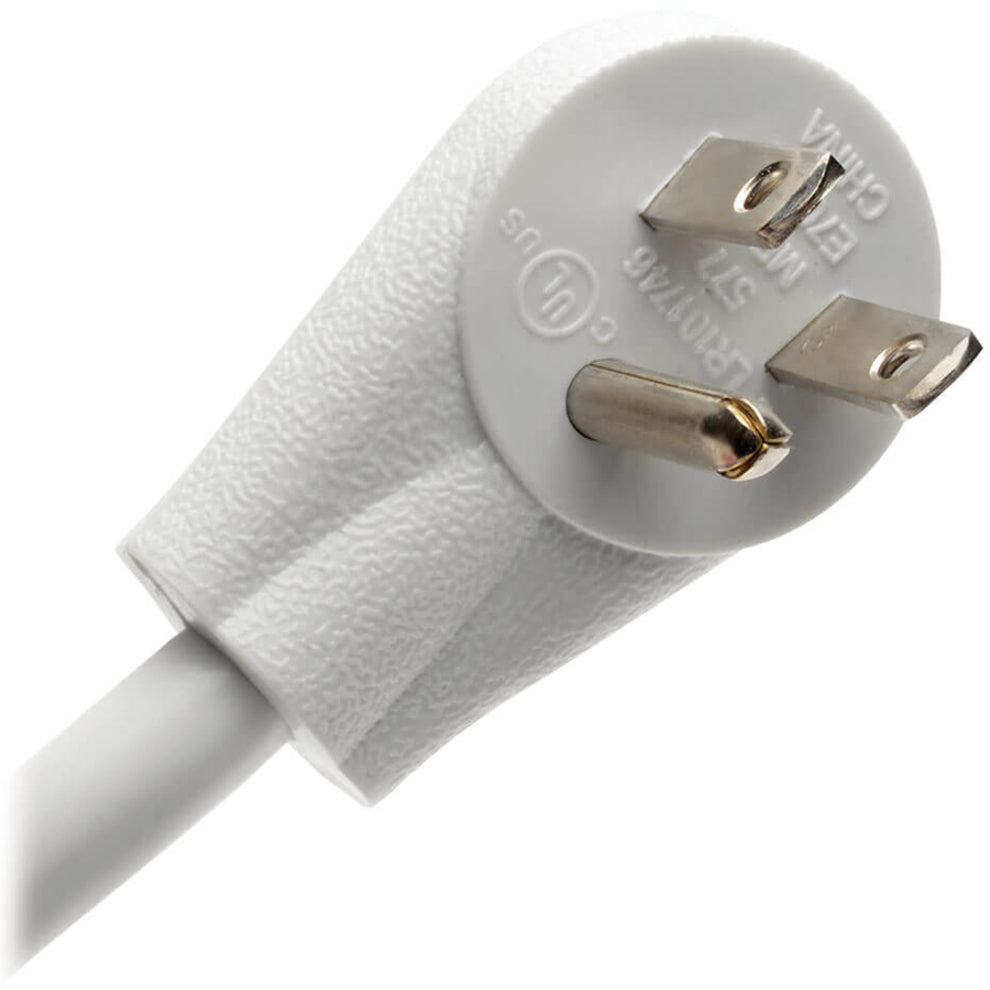 Close-up detail of right-angle power plug on surge protector-alternate-image2