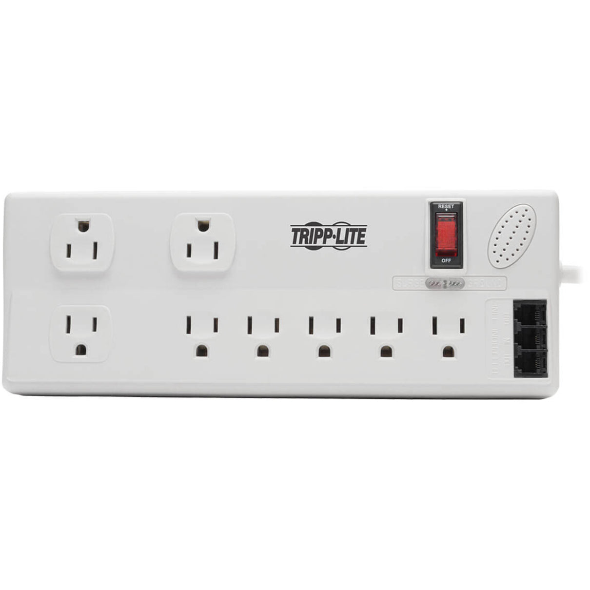 Tripp Lite TLP806TELTAA 8-Outlet-salamankestävä/suojain 3150 J 1800 VA puhelin/DSL-modeemin suojaus