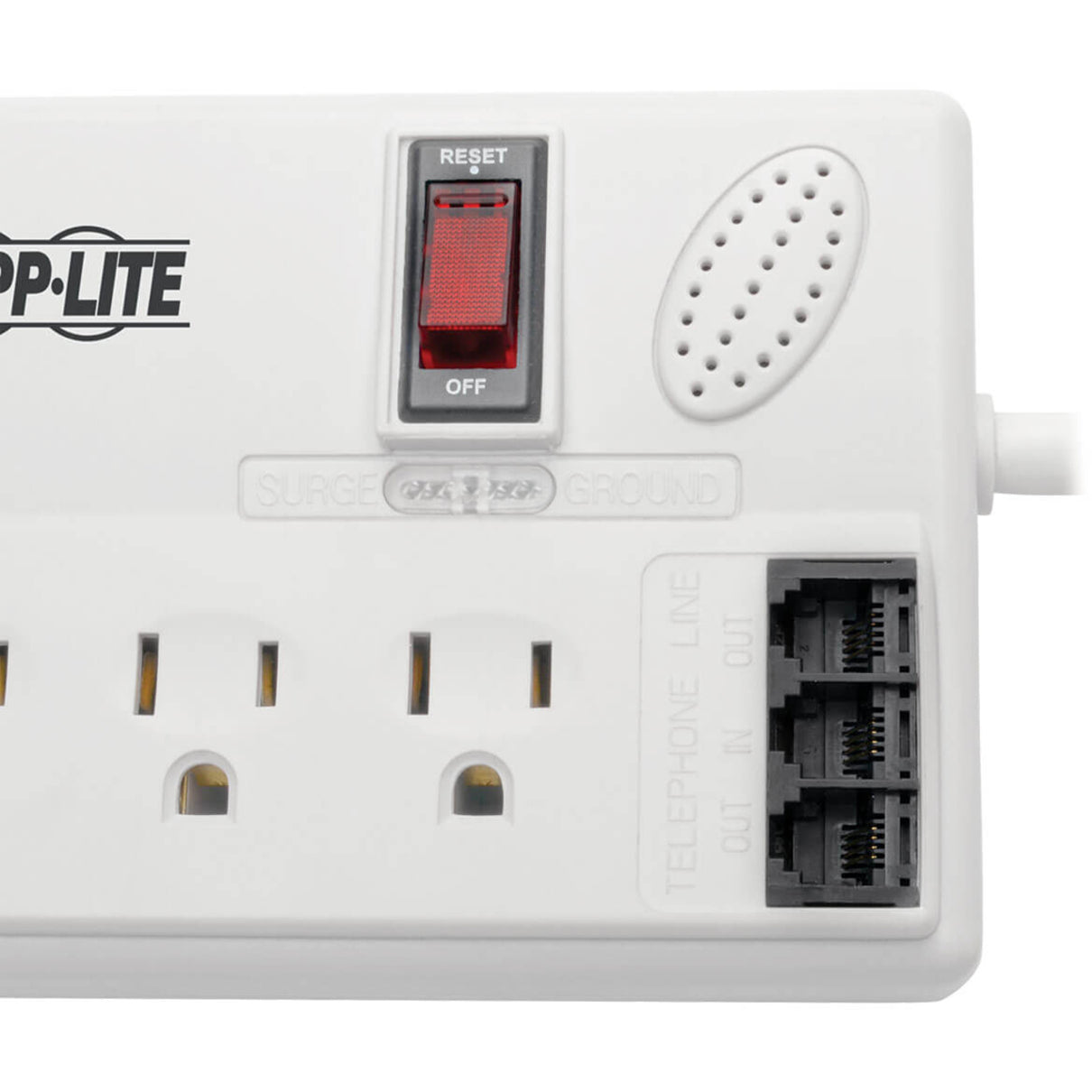 Tripp Lite TLP806TELTAA 8-Outlet Surge Suppressor/Protector 3150 J 1800 VA Phone/DSL Modem Protection  Tripp Lite TLP806TELTAA 8-Utgang Surge Suppressor/Protector 3150 J 1800 VA Telefon/DSL Modem Beskyttelse