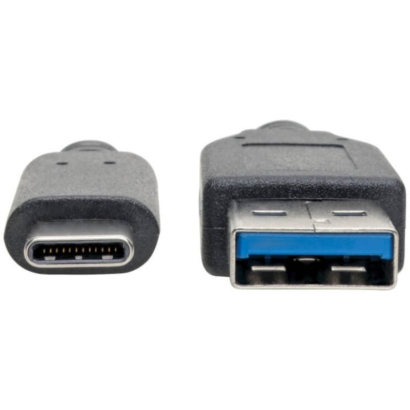 Side-by-side comparison of USB-C and USB-A connectors showing size and design differences