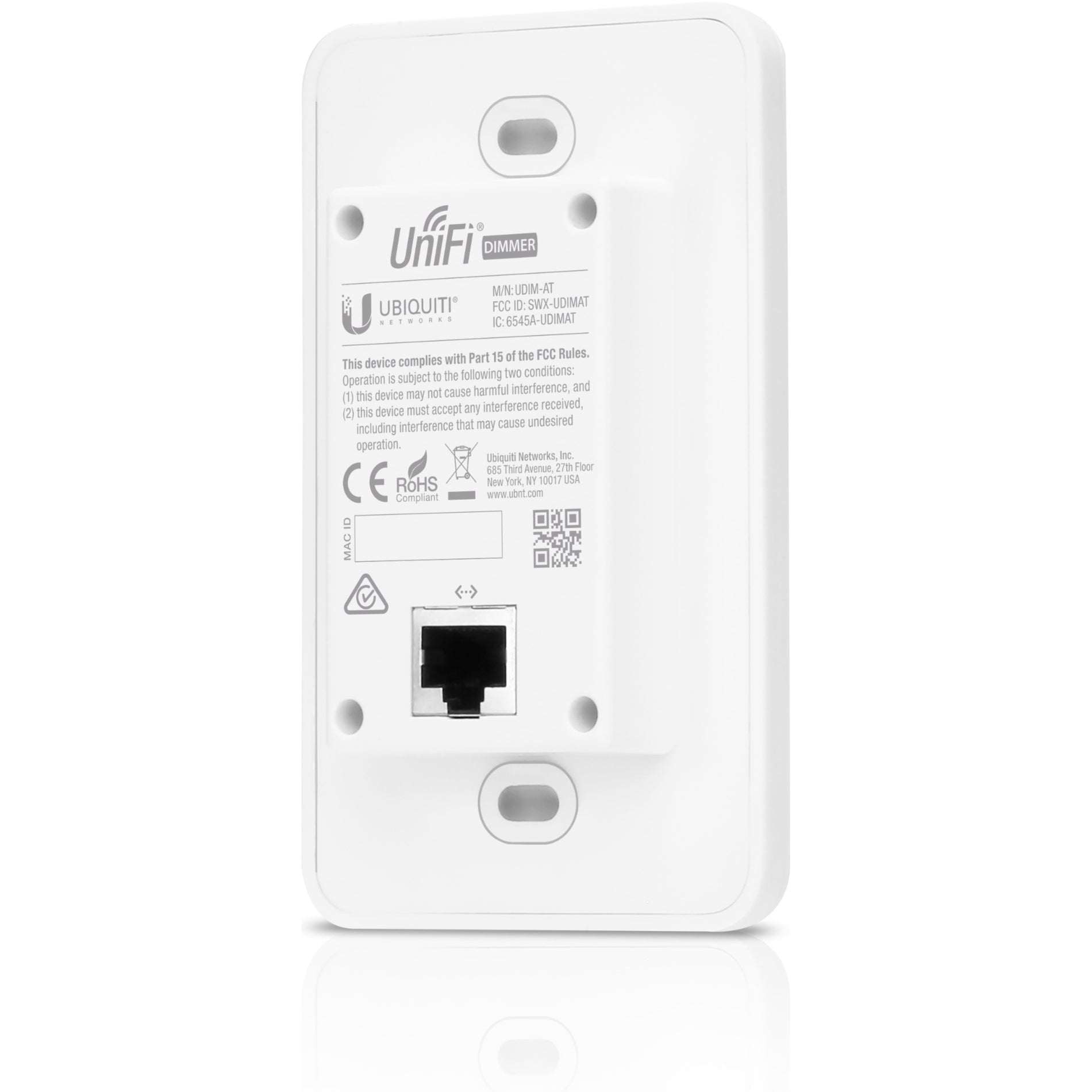 Ubiquiti UDIM-AT Hard Wire Dimmer - Light Control, Powered by 802.3af PoE