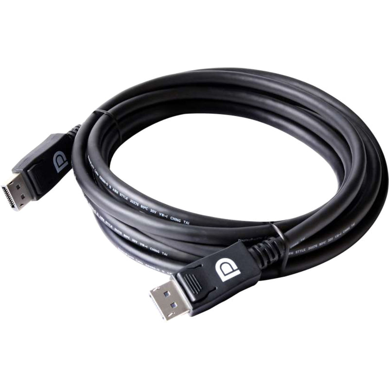 Full-length view of Club 3D DisplayPort cable showing flexible cable design and build quality