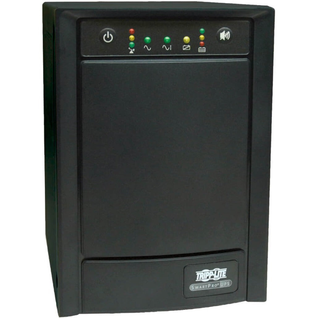 Front view of Tripp Lite SMART750SLT UPS showing LED status indicators and control panel-alternate-image1