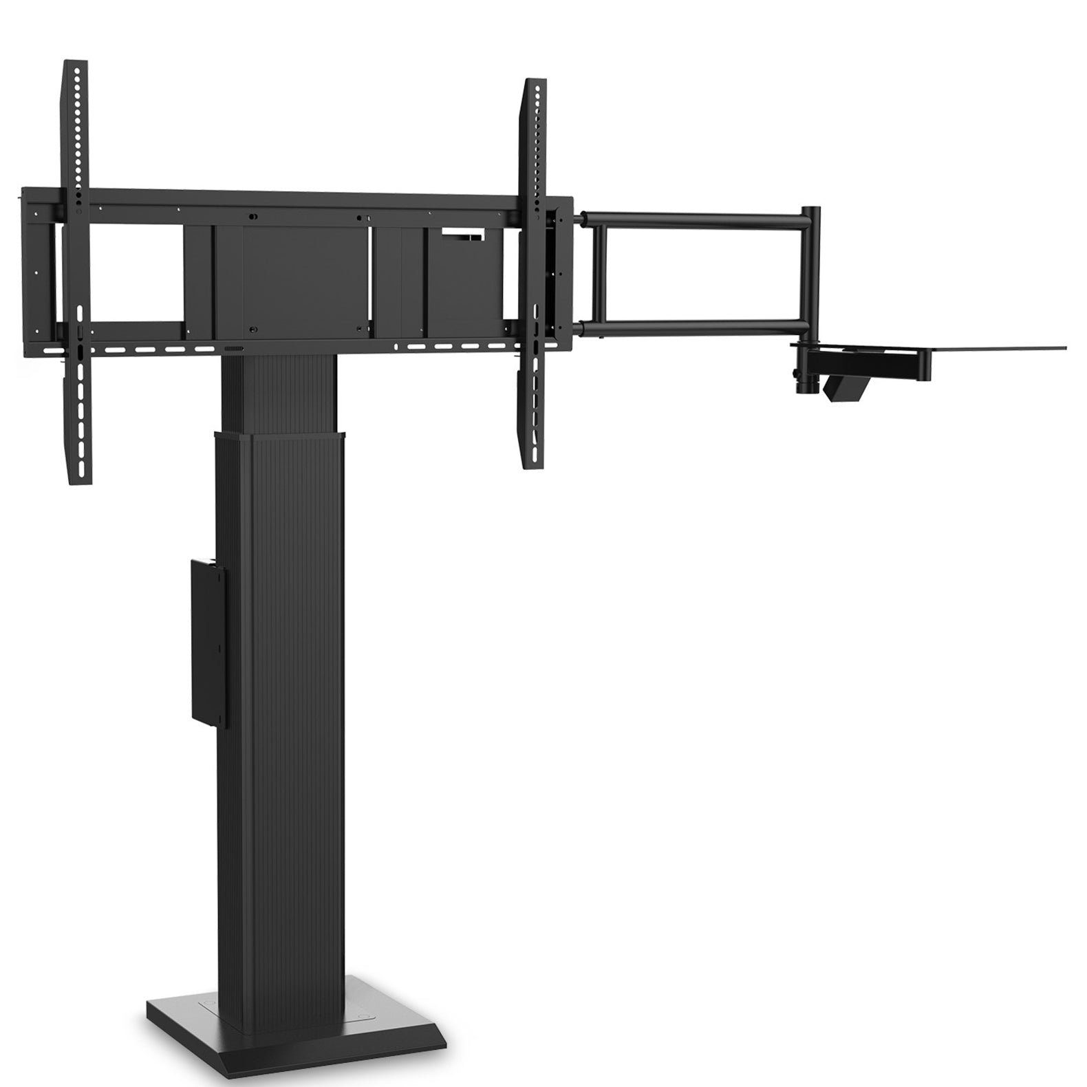 Side view of ViewSonic VB-STND-004 motorized floor mount stand showing mounting bracket and lift mechanism-alternate-image1