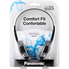 Panasonic RP-HT21 Lightweight Headphones, Wired Over-the-Head Design, Enhanced Bass XBS Port, 16Hz-22kHz Frequency Response, 4.5ft Cable, Black (1 Year Warranty)