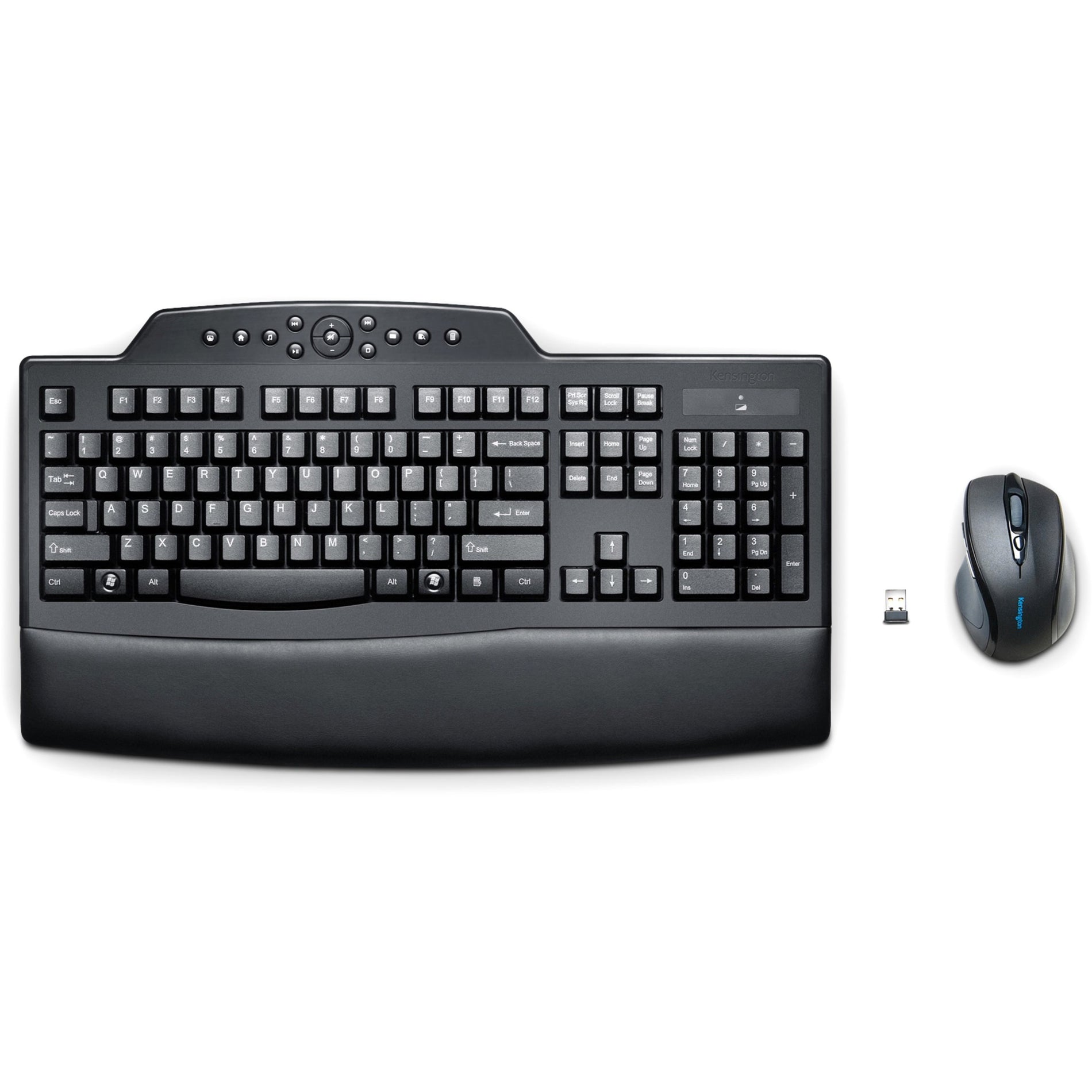 Kensington K72403USA Pro Fit Wireless Comfort Desktop Set, Full-size Keyboard and Mouse Combo, 3-Year Warranty, Black