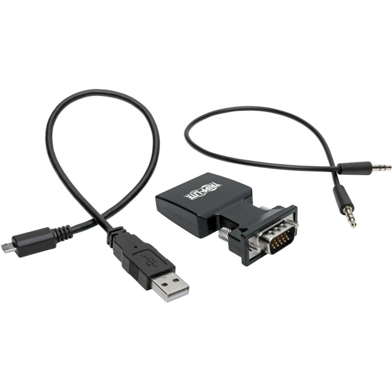 Tripp Lite P131-000-A-DISP HDMI naar VGA Actieve Converter met Audio 1920 x 1200 (1080p) @ 60 Hz Vergulde Connectoren TAA Conform.