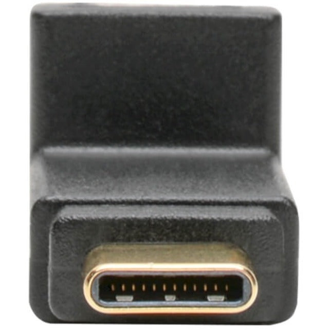 Close-up view of USB-C connector showing gold-plated pins and contact points