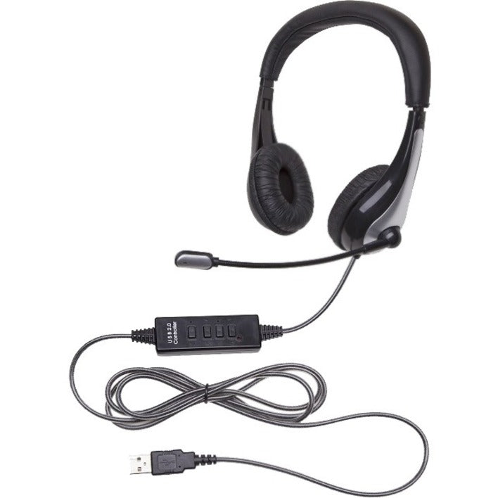 Califone NeoTech Plus USB 2.0 Headset, Rugged Binaural Over-Head Design, Noise-Reducing Boom Mic, Chew-Resistant Cable, Compatible with Chromebooks/PC/Mac (3 Year Warranty)