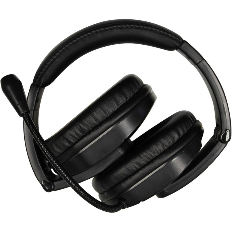 Detailed view of Hamilton Buhl MACH-2 headset cushioning and microphone positioning