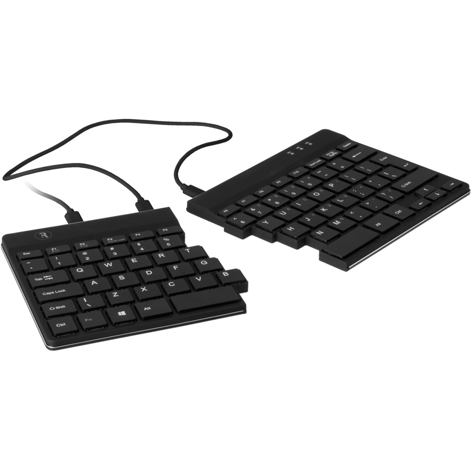 R-Go Split Ergonomic Keyboard, QWERTY (US), Black, Wired (RGOSP-USWIBL) Main image