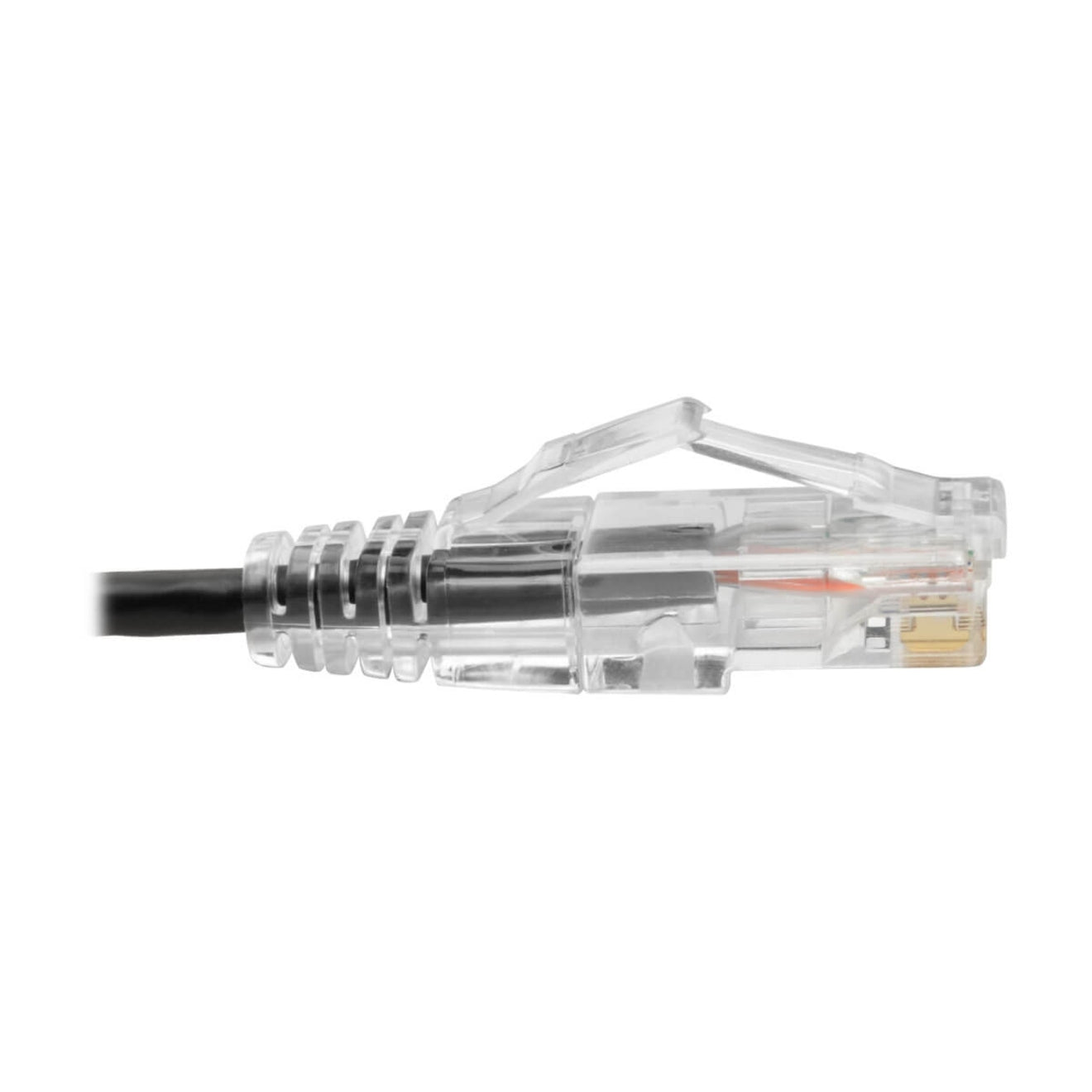 Tripp Lite N201-S01-BK Cable de Parche Cat6 UTP (RJ45) - M/M Gigabit Antidesgarro Moldeado Delgado Negro 1 pie.