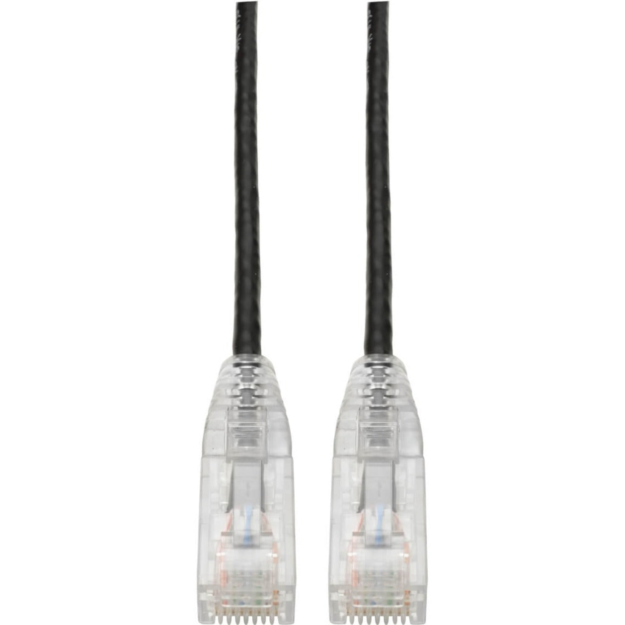 Tripp Lite N201-S03-BK Cat6 UTP 패치 케이블 (RJ45) - M/M 기가비트 스내글리스 성형 슬림 블랙 3 ft.