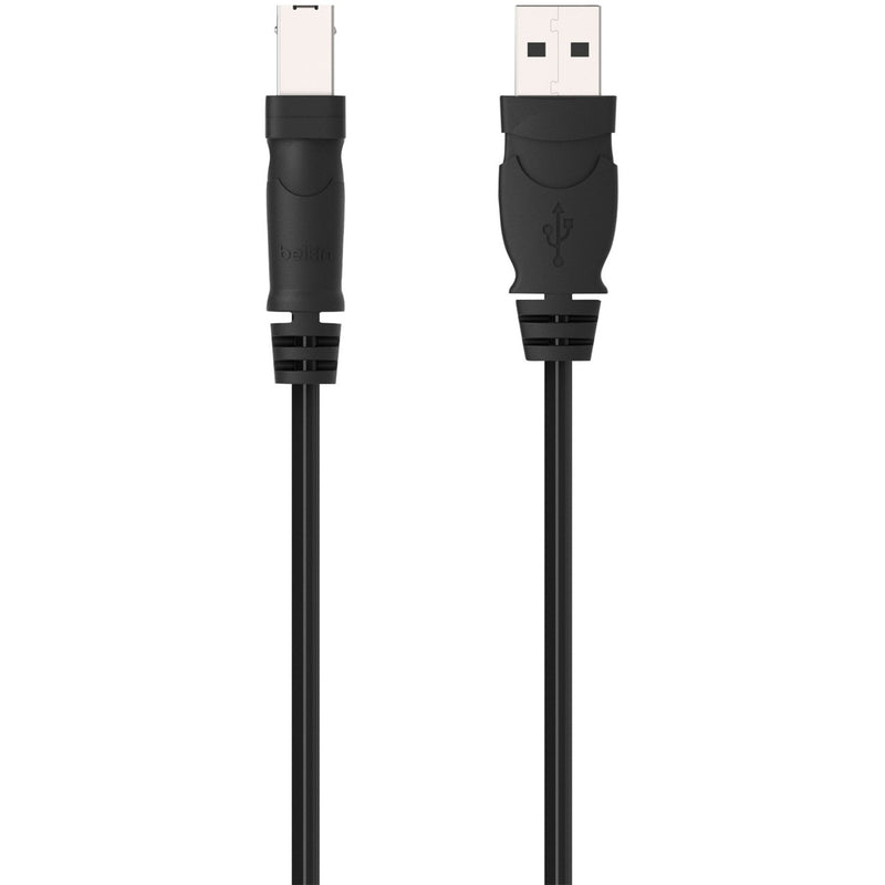 Full-length view of Belkin USB cable showing streamlined connector design and cable flexibility