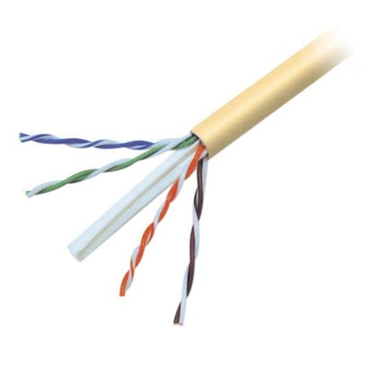 Internal wire structure of Belkin Cat6 cable showing eight color-coded twisted pairs with separator